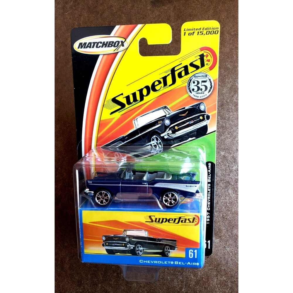 2004 Matchbox 1957 CHEVROLET BEL AIR CONVERTIBLE Blue SF61 SUPERFAST SERIES 1:64
